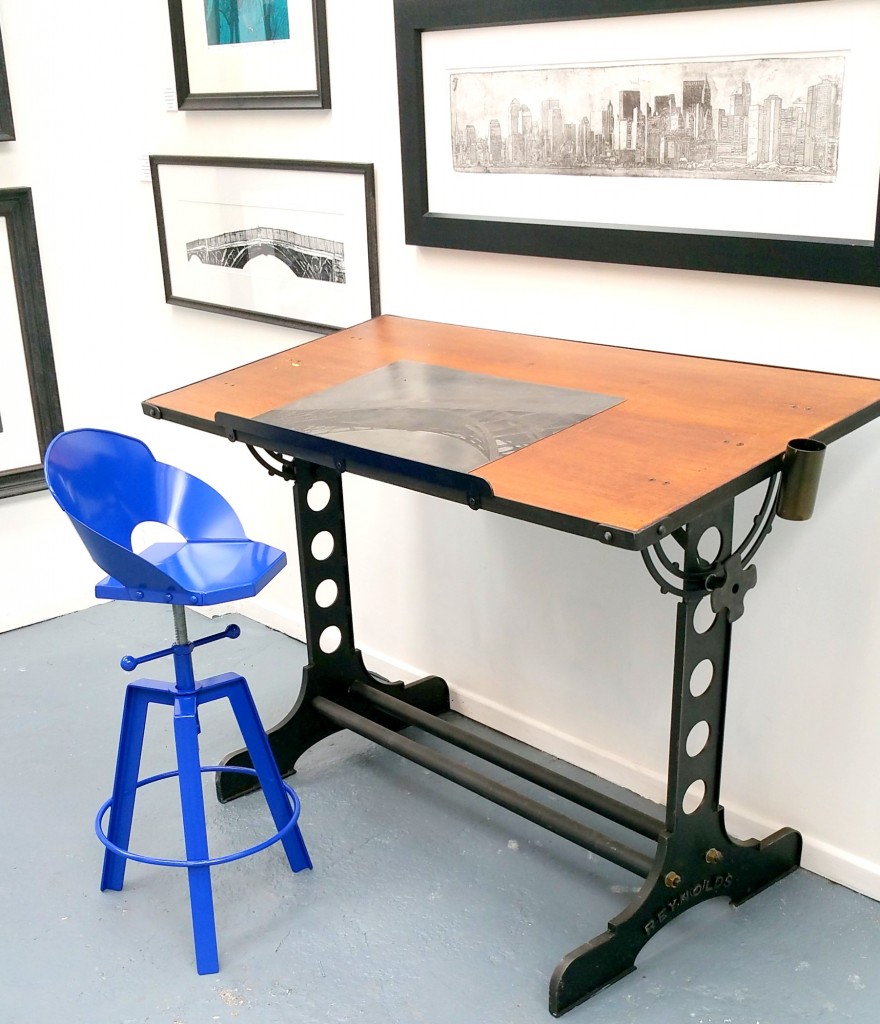blue stool