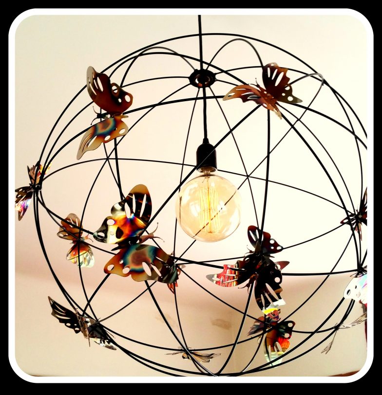 Butterfly lighting globes Adrian Reynolds Bespoke Beds, Metal
